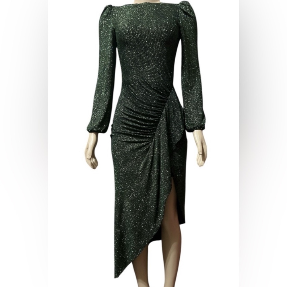 New with tags/Elegant Green & Black Glitter Dress